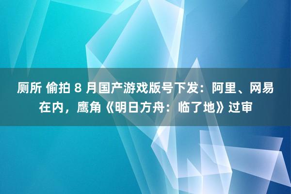 厕所 偷拍 8 月国产游戏版号下发：阿里、网易在内，鹰角《明日方舟：临了地》过审