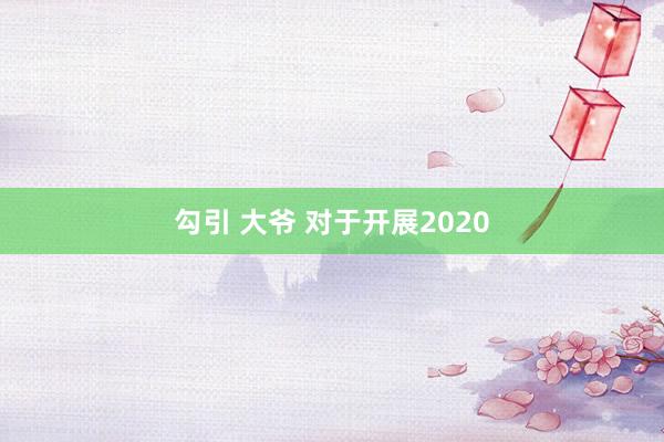 勾引 大爷 对于开展2020